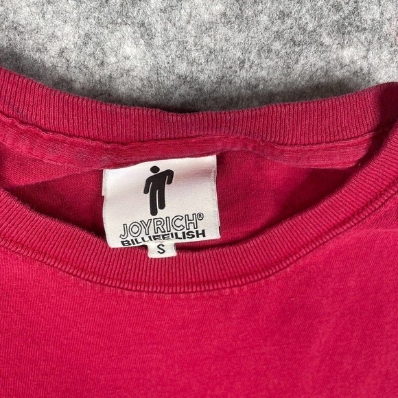 Joyrich x Billieeilish Collab Short Sleeve Embroidered T Shirt Women's Small Red - Picture 6 of 8